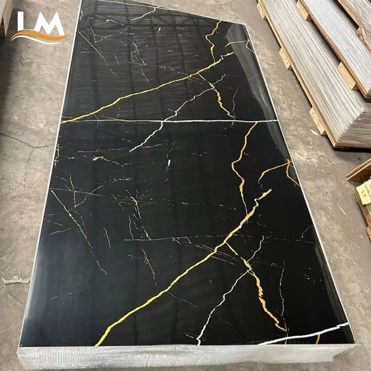 Ultra-glossy UV-finished PVC Stone Wall Sheets factory